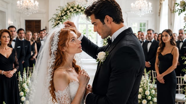 My sister forced me to take her place at the wedding, but the billionaire kissed me in front of he