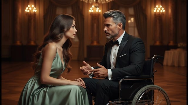 She Asked a Millionaire in a Wheelchair to Be Her Date… The Room Froze Until He Spoke